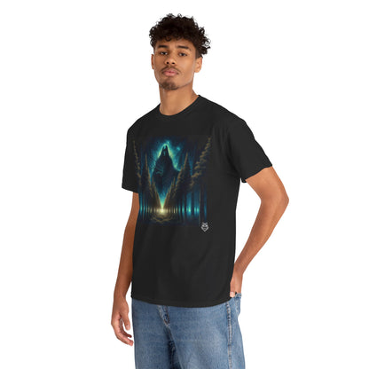 Mystic Forest Graphic Tee — Hooded Phantom Nightscape T-Shirt