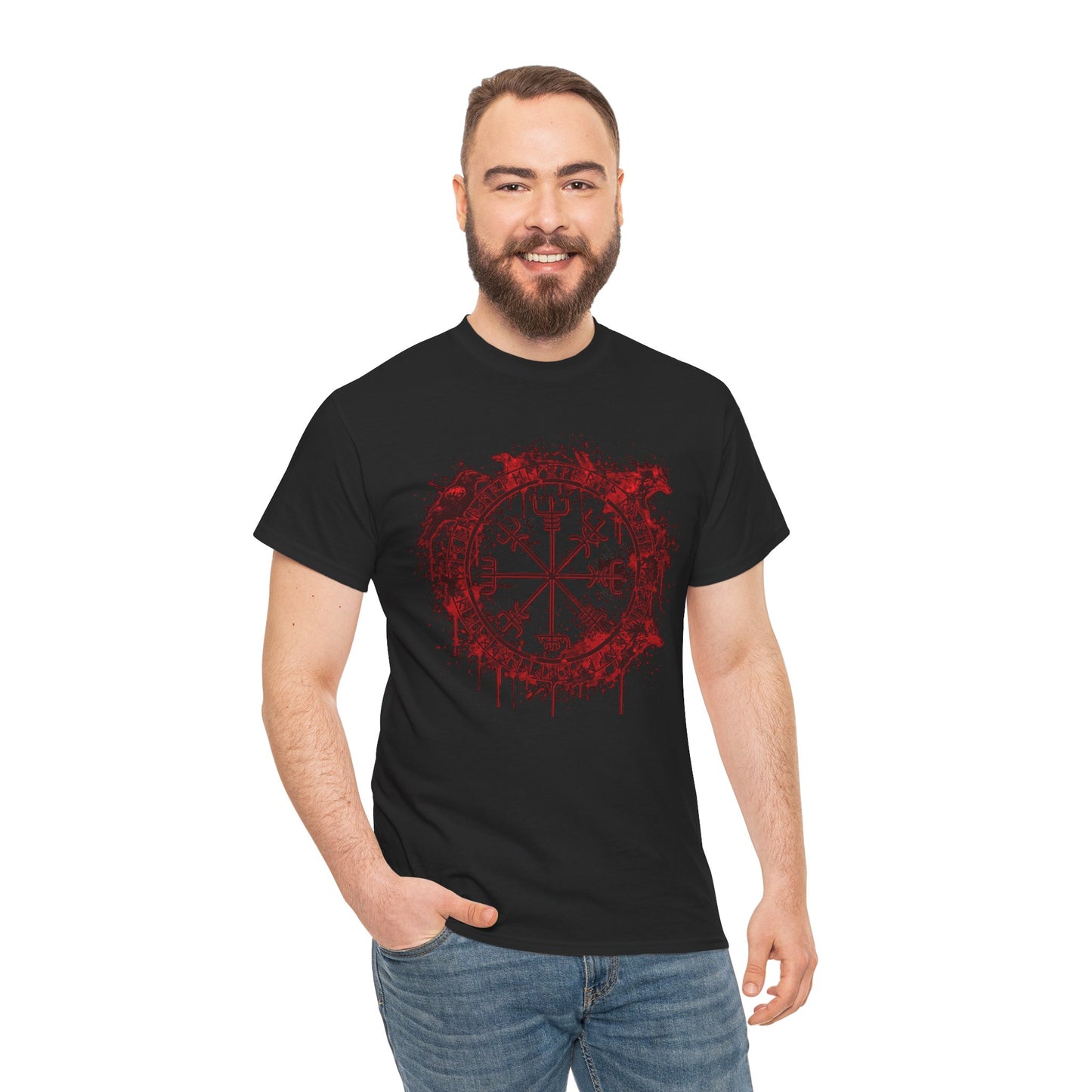 Vegvísir Compass Graphic Tee Red