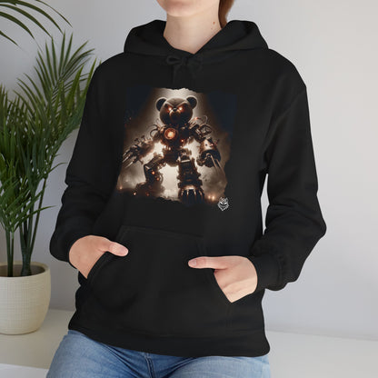 Dragon Beard Hoodie — Dark Fantasy Teddy Robot Graphic Sweatshirt
