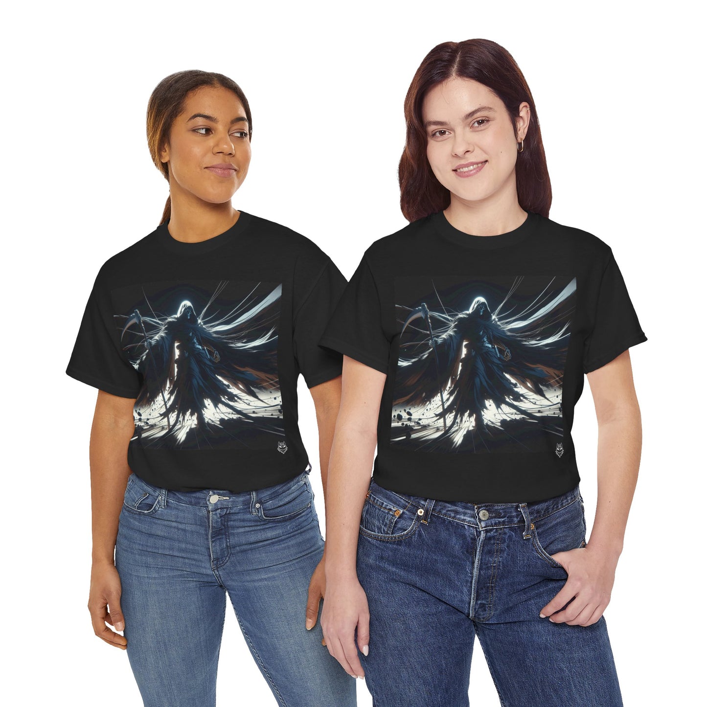 Dark Cloaked Figure Graphic Tee — Gothic Fantasy Shadow Art T-Shirt