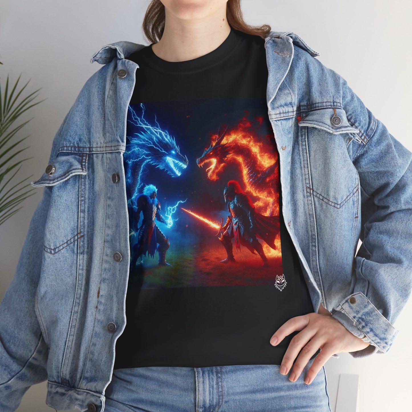 Dragon Duel Graphic Tee — Blue vs Red Fantasy Battle T-Shirt