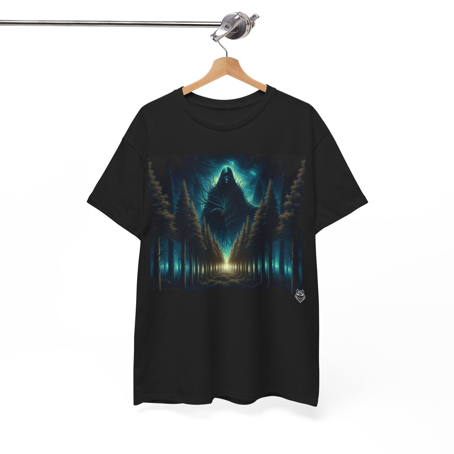 Mystic Forest Graphic Tee — Hooded Phantom Nightscape T-Shirt