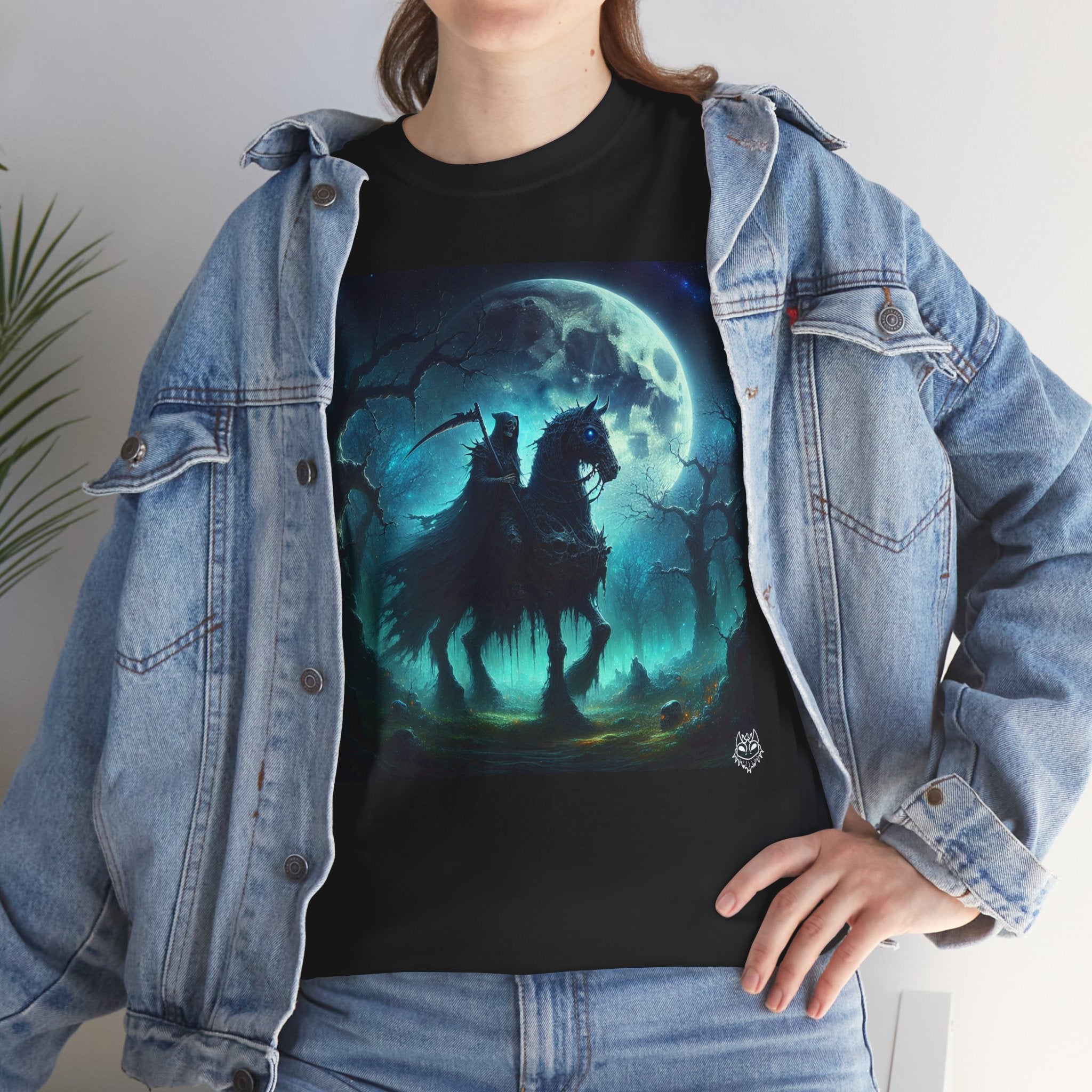 Horseman Silhouette T-Shirt — Midnight Moon Gothic Rider Tee