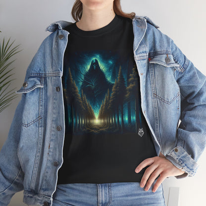 Mystic Forest Graphic Tee — Hooded Phantom Nightscape T-Shirt