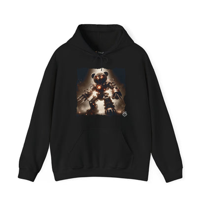 Dragon Beard Hoodie — Dark Fantasy Teddy Robot Graphic Sweatshirt