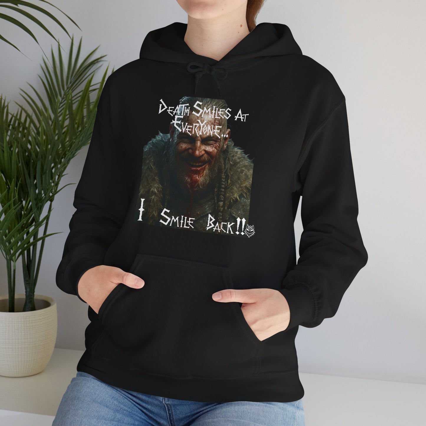 Dragon Beard Hoodie — "I Smile Back!!" Grunge Graphic Hooded Sweatshirt