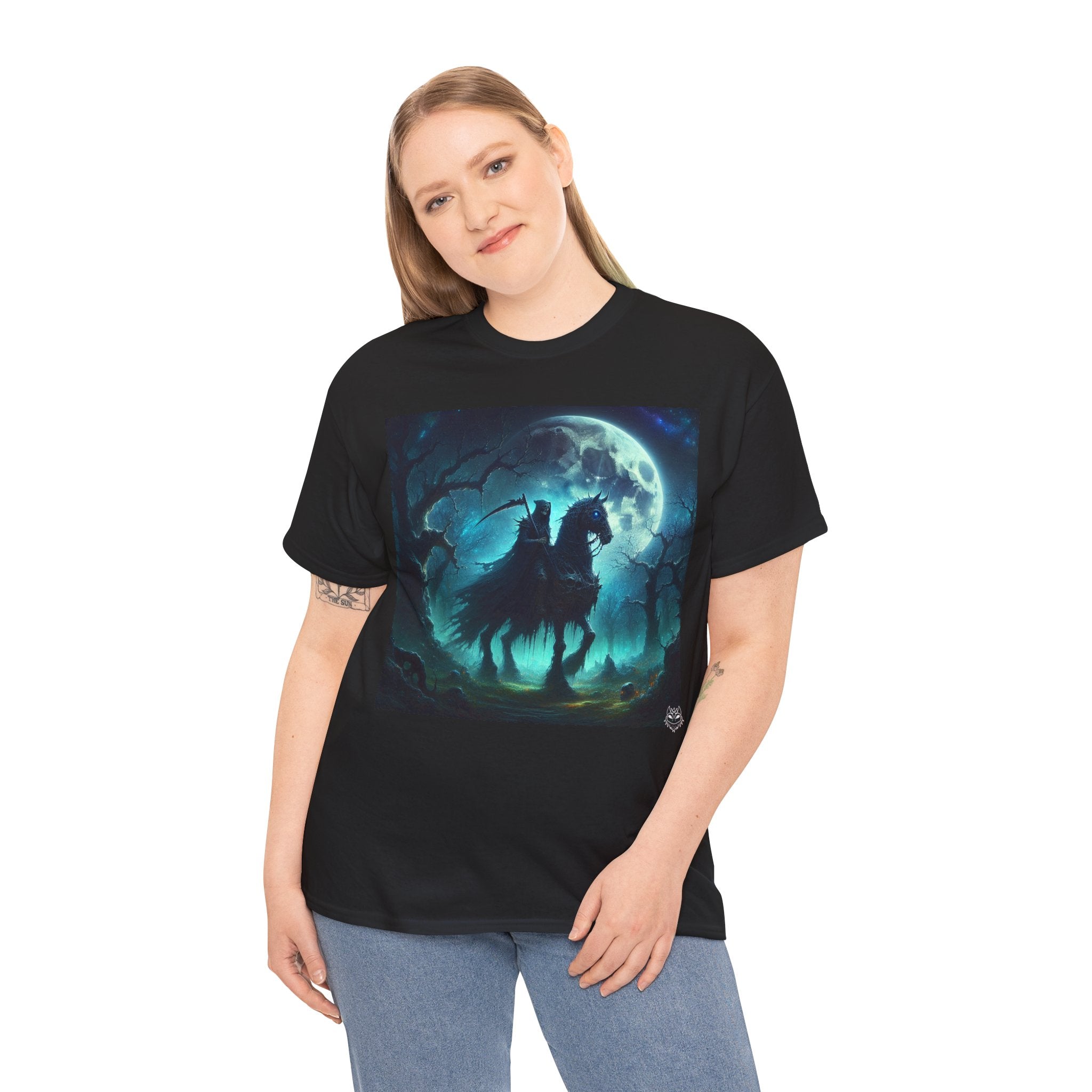 Horseman Silhouette T-Shirt — Midnight Moon Gothic Rider Tee