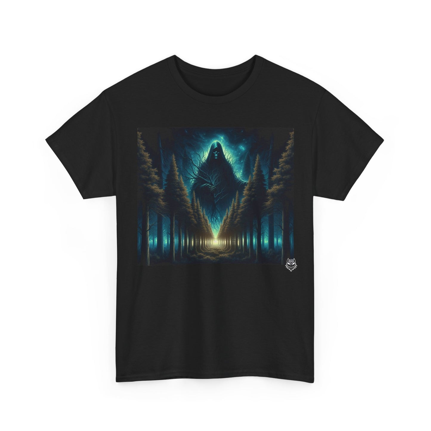Mystic Forest Graphic Tee — Hooded Phantom Nightscape T-Shirt
