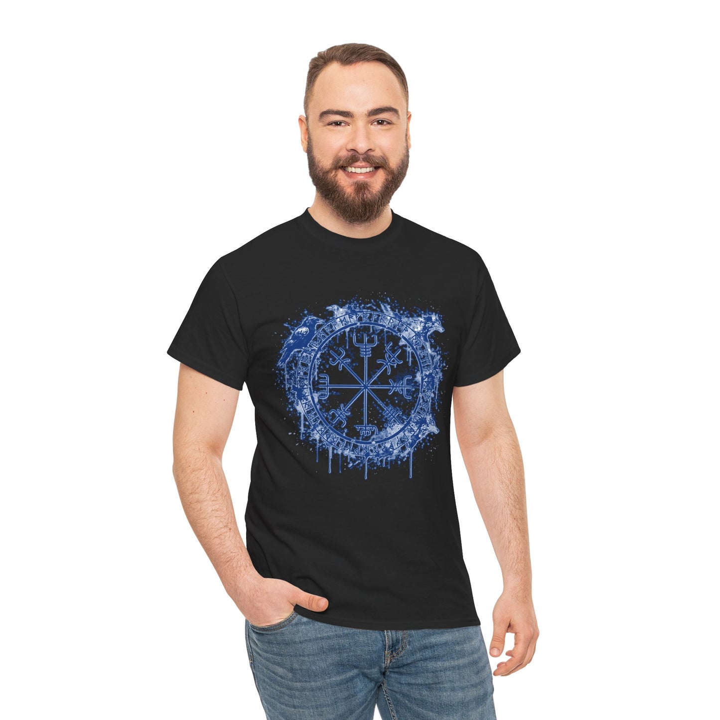 Vegvísir Compass Graphic Tee Blue