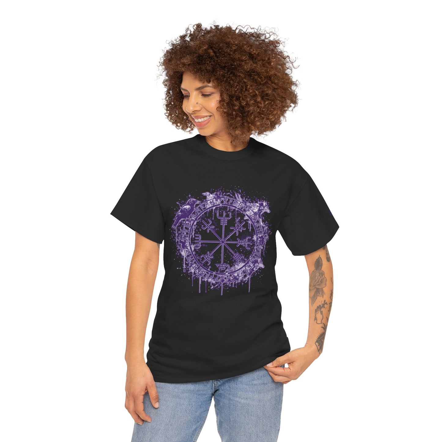 Vegvísir Compass Graphic Tee Purple