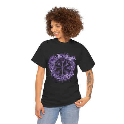 Vegvísir Compass Graphic Tee Purple