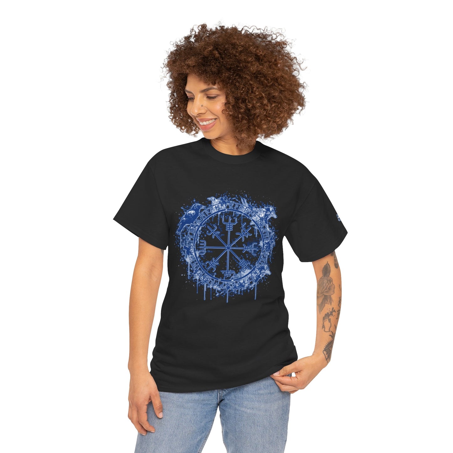 Vegvísir Compass Graphic Tee Blue