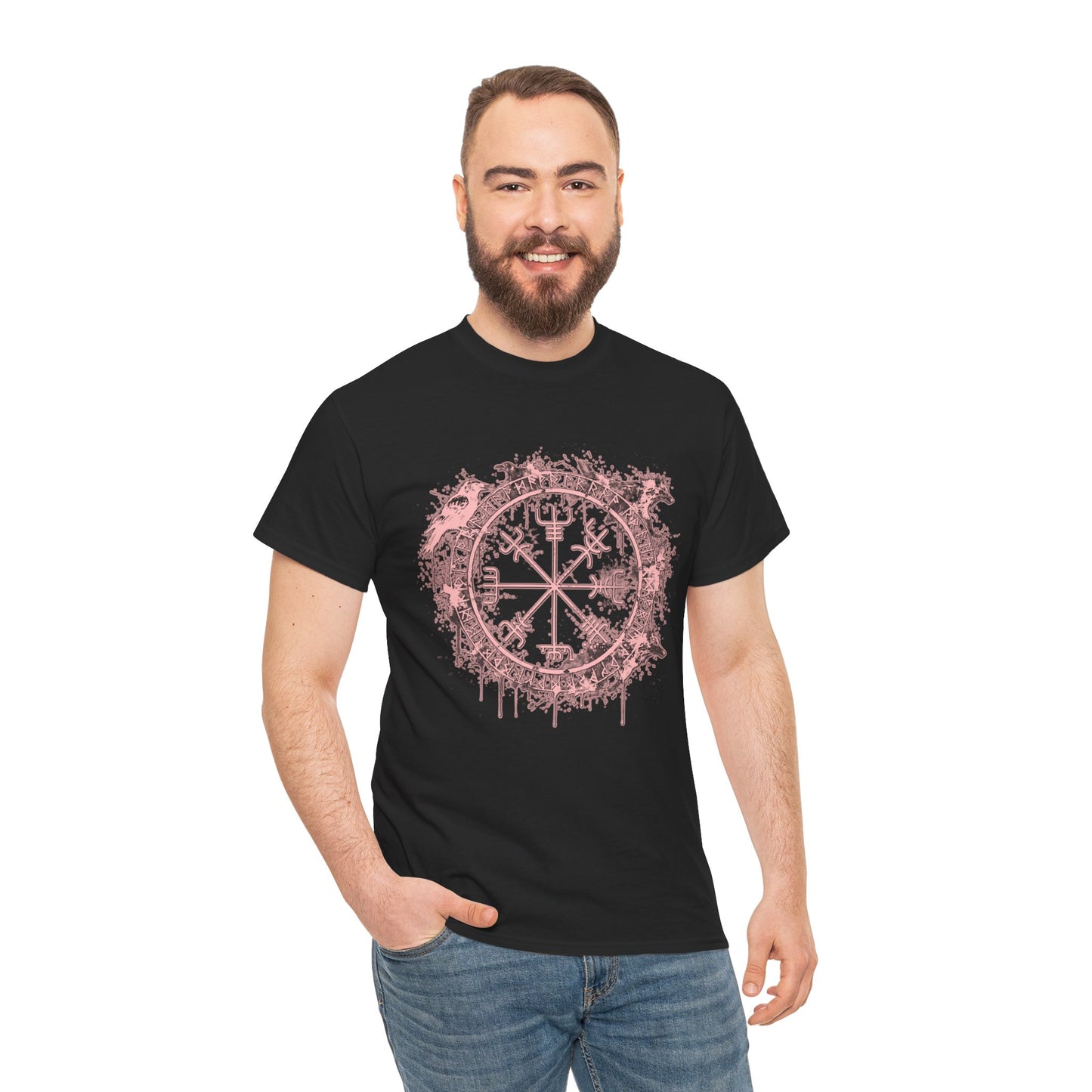 Vegvísir Compass Graphic Tee Pink