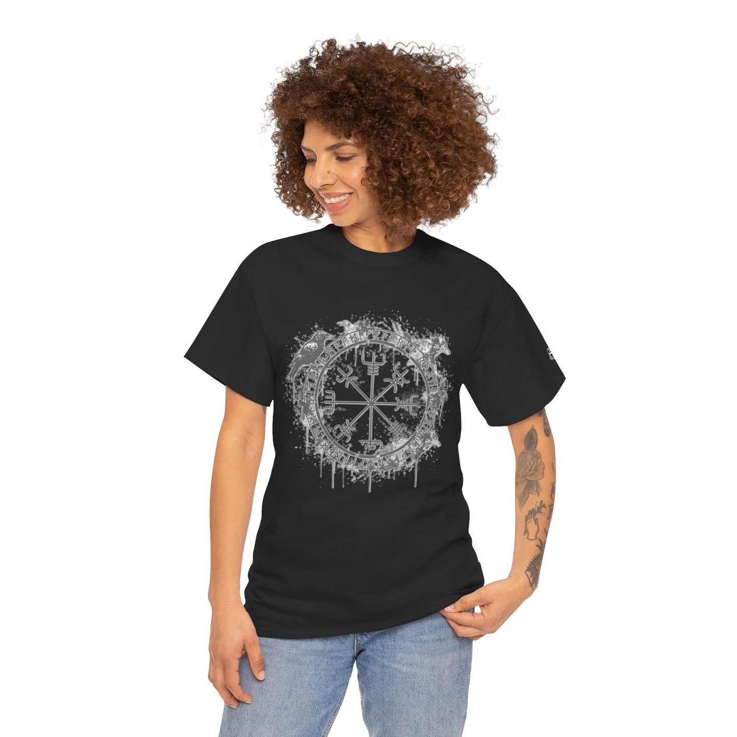 Vegvísir Compass Graphic Tee Grey