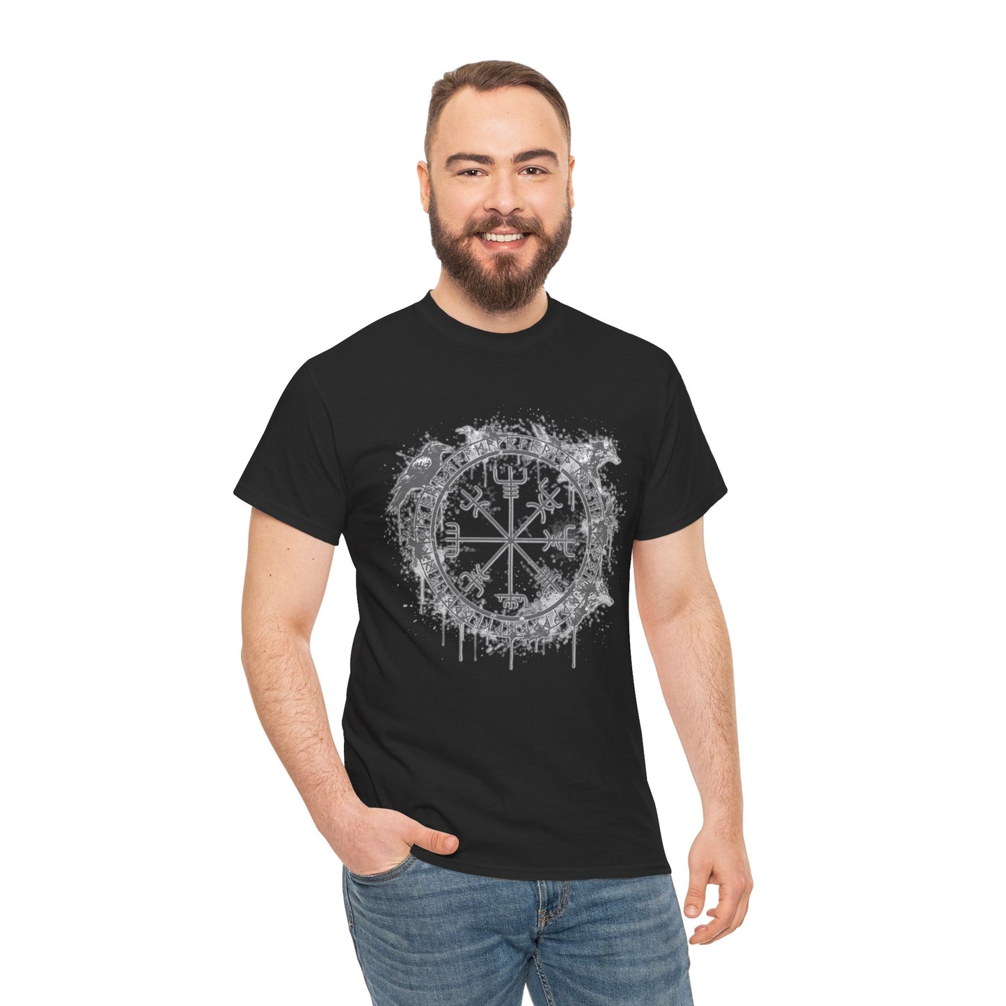Vegvísir Compass Graphic Tee Grey