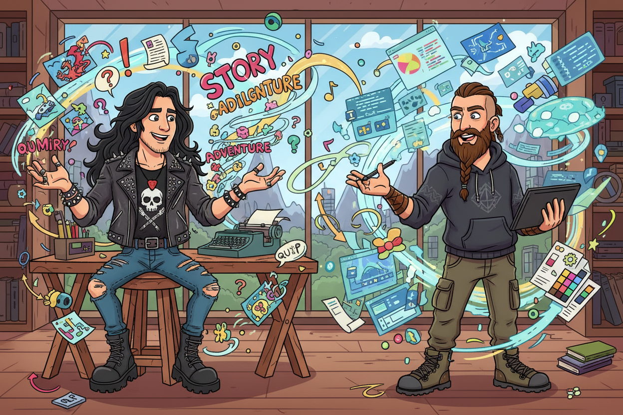 make the wordsmith a metalhead and the artist a modern viking